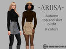 Sims 4 — Autumn top and skirt outfit  by ARIISA_26 — 8 swatches custom thumbnail original mesh
