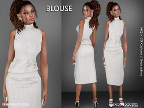 Sims 4 — [Patreon] Turtleneck Sleeveless Blouse  by pizazz — Modern turtleneck sleeveless top for your sims 4 game. Dress