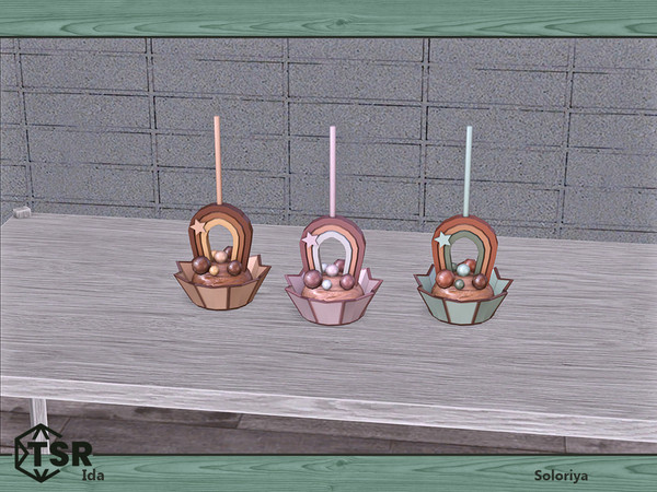 Sims 4 — Ida. Cupcake, v1 by soloriya — Decorative cupcake. Part of Ida set. 3 color variations. Category: Decorative -