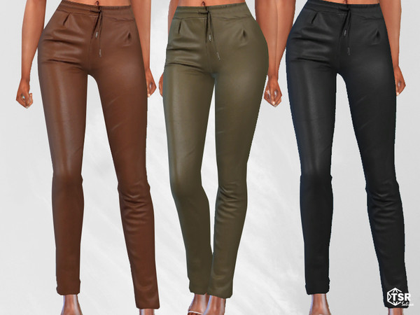 Sims 4 — Straight Leg Leather Pants by saliwa — Straight Leg Leather Pants 3 swatches