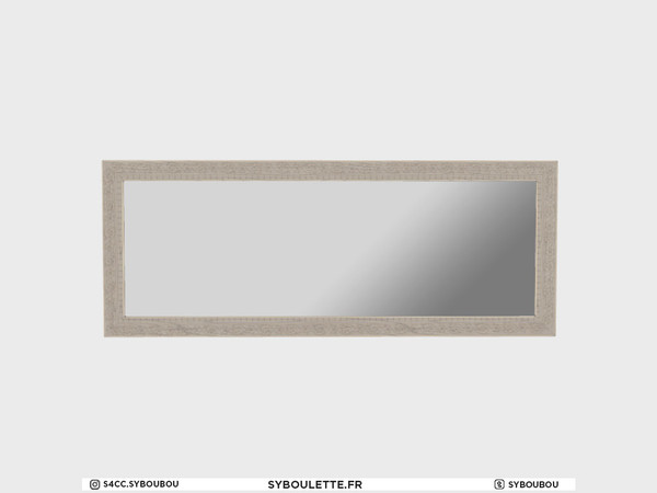 Sims 4 — Colette - Wall mirror horizontal by Syboubou — This horizontal mirror with nice wooden mouldings is made to hang