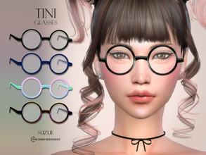 Sims 4 — Tini Glasses by Suzue — -New Mesh (Suzue) -10 Swatches -For Female and Male -HQ Compatible