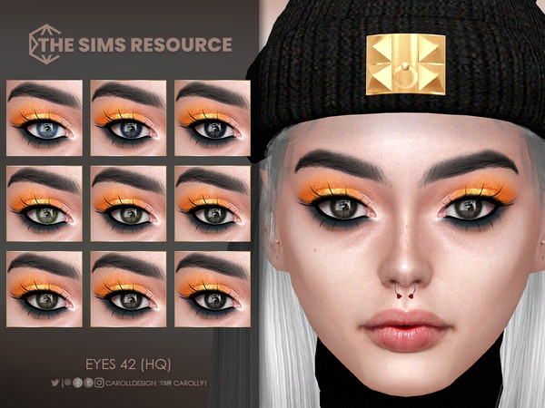 Sims 4 — Eyes 42 (HQ) by Caroll912 — A 9-swatch realistic set of eyes in different shades and tones of blue, green and