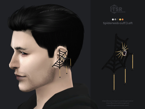 Sims 4 — Spiderweb cuff left | Simblreen 2022 by sugar_owl — I'm a HUGE Halloween fan, so this month you can expect only