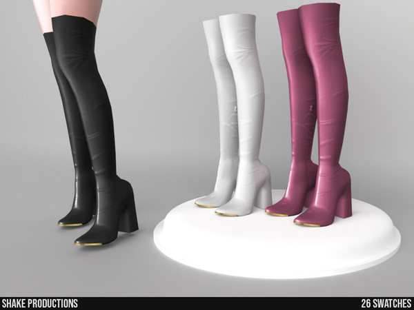 Sims 4 — 949 - High Heel Boots by ShakeProductions — Shoes/High Heels-Boots HQ Compatible New Mesh All LODs 26 Colors
