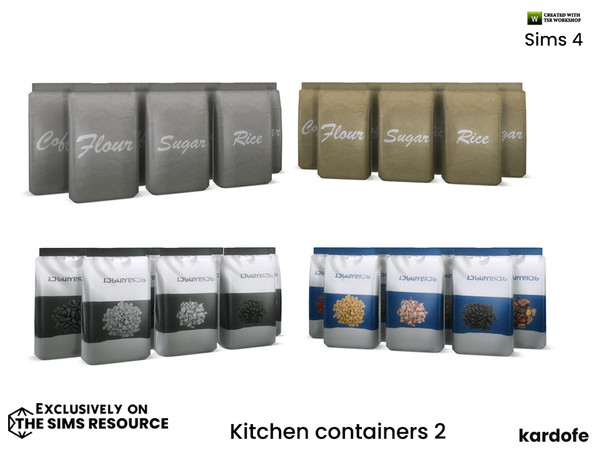 Sims 4 — kardofe_Kitchen containers_Grocery packages by kardofe — Packs of groceries, in four different options