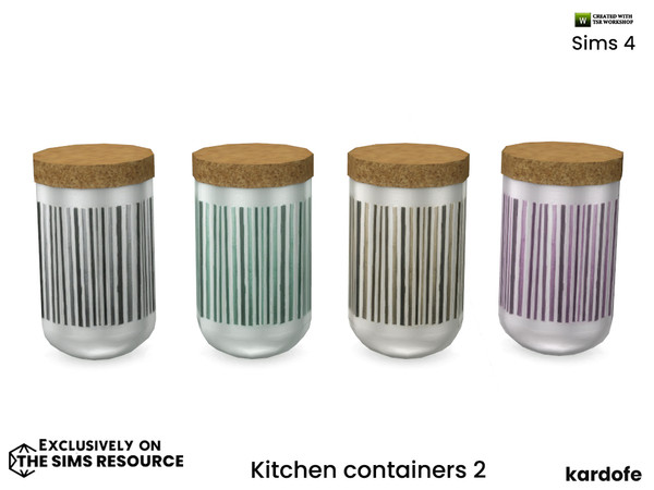 Sims 4 — kardofe_Kitchen containers_Jars with cork lids by kardofe — Ceramic pot with cork lid, decorative, in four