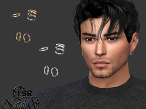 Sims 4 — Unisex hoop multi cuff with earrings by Natalis — Unisex hoop multi cuff with earrings. Female- male teen-