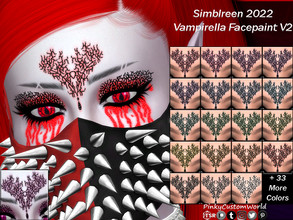 Sims 4 — [PATREON] Simblreen 2022 - Vampirella Facepaint V2 (Set) by PinkyCustomWorld — Here is a part of my last