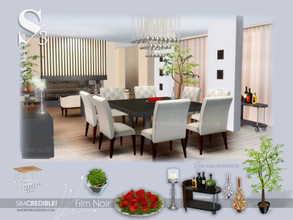 Sims 3 — Film Noir Dining Room by SIMcredible! — Now it's time for the dining area of the Film Noir set. You'll get more