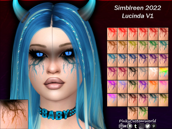 Sims 4 — [PATREON] Simblreen 2022 - Lucinda Facepaint V1 (Set) by PinkyCustomWorld — Welcome to the vampire world. Under