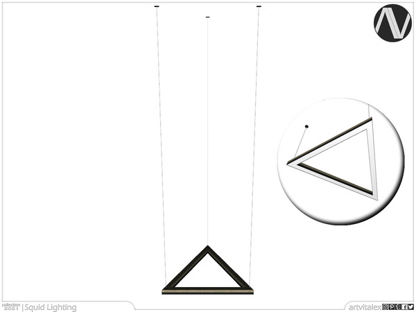 Sims 3 — Squid Ceiling Lamp Triangle Tall by ArtVitalex — Lighting Collection | All rights reserved | Belong to 2022