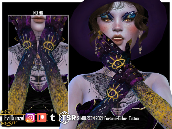 Sims 4 — [Patreon] Simblreen 2021 Fortune-Teller Tattoo by EvilQuinzel — This is my second treat for Simblreen 2021!