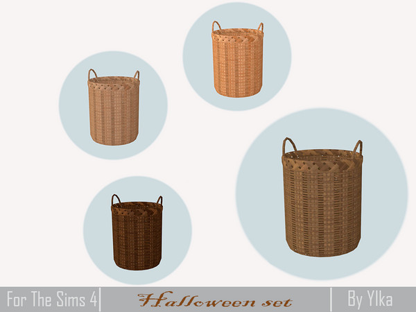 Sims 4 — [SJB] Halloween set - wicker basket by Ylka by Ylka — Has 4 colors. You can see all the colors in the photo