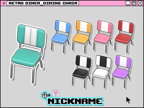 Sims 4 — retro diner_dining chair by NICKNAME_sims4 — retro diner set 10 package files. retro diner_counter retro