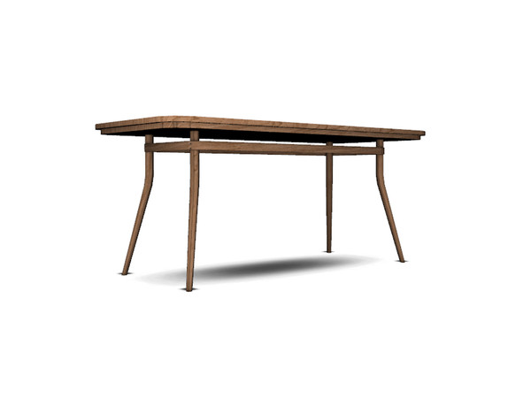 Sims 4 — Mid Century Dining Table by Angela — Mid Century Dining Table. Made of wood with rounded edges. 