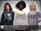 Sims 4 — Anonymous Sweater Female (base game) by Elleb096 — A female version of my Anonymous Sweater, New designs as well