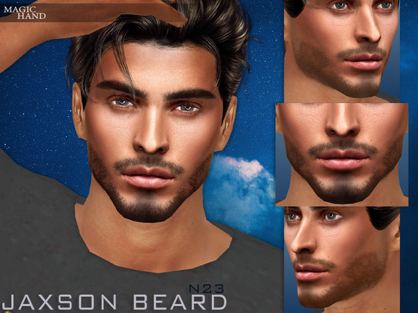 Sims 4 — [Patreon] Jaxson Beard N23 by MagicHand — Stubble facial hair in 13 colors - HQ Compatible. Preview - CAS