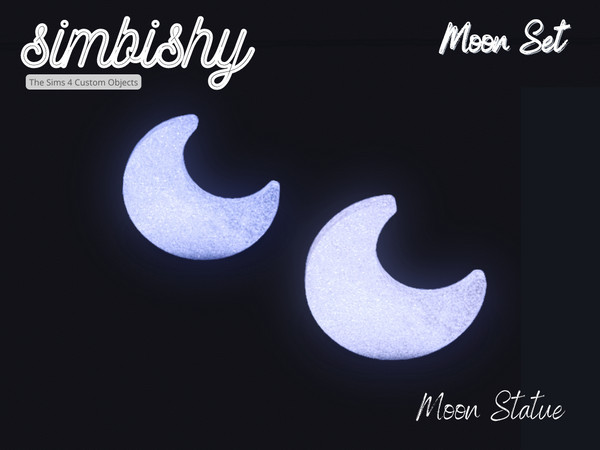 Sims 4 — Moon Statue by simbishy — A crescent moon statue dipped in glitter.