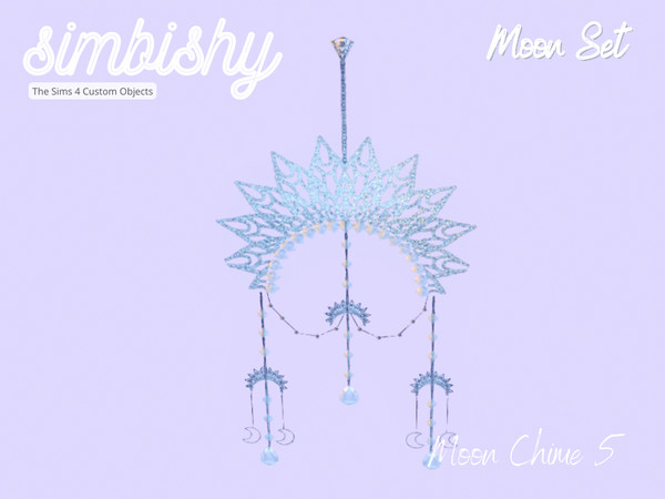 Sims 4 — Moon Chime 5 by simbishy — A ceiling hanging of crescent moons.