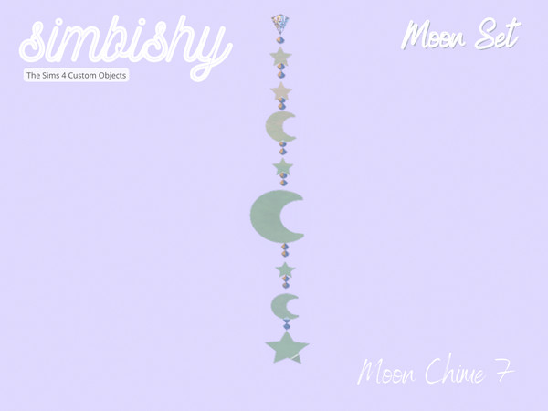Sims 4 — Moon Chime 7 by simbishy — A ceiling hanging of crescent moons.
