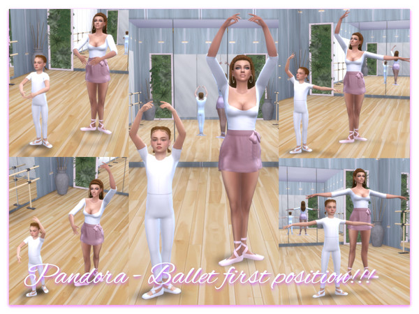 Sims 4 — Ballet first position by Pandorassims4cc — Pose pack contains 5 child ballet poses and 5 female ballet poses