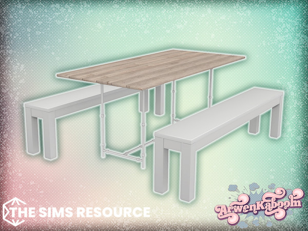 Sims 4 — Arteana - Dining Table by ArwenKaboom — Base game objects in multiple recolors. Find all items by searching