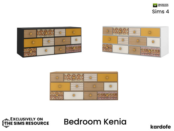Sims 4 — kardofe_Bedroom Kenia_Chest of drawers by kardofe — Small chest of drawers, with many drawers with tribal motifs