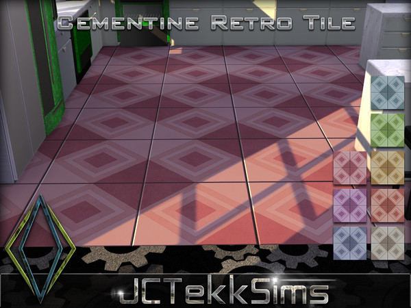 Sims 4 — Cementine Retro Tile by JCTekkSims — Created by JCTekkSims.