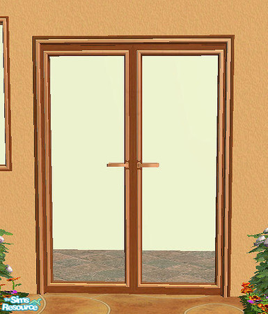 Sims 2 — Luxury 2-tile Glass Door clear glass by chrissy6930 — Clear glass recolor of Luxury 2-tile Glass Door. Requires