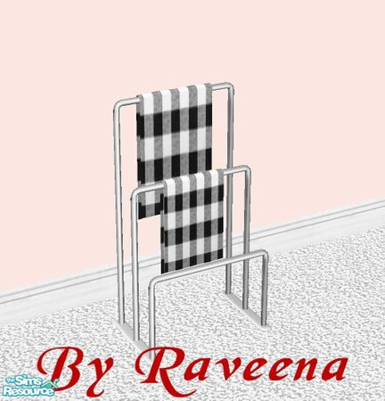 Sims 2 — Towel Stand by Raveena — Part of the 'Simply Marble-ous' bathroom. You will need Sunair's mesh for this object
