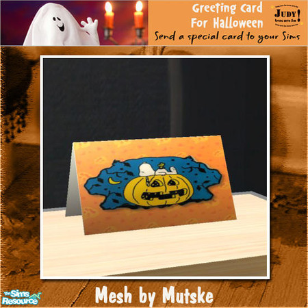 Sims 2 — Judy Halloween Card 2 by judyhugsnoopy — Sending a Halloween Card to your Sims ;D You must need to download the