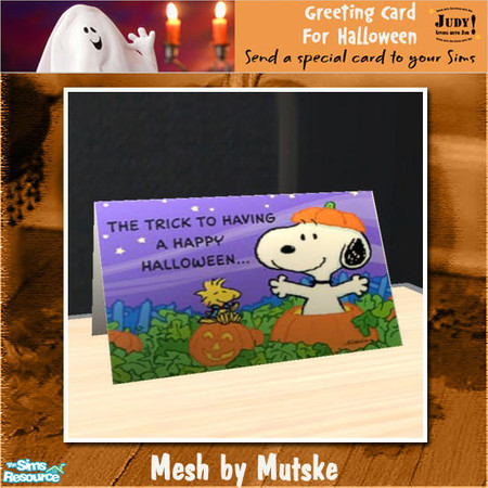 Sims 2 — Judy Halloween Card 1 by judyhugsnoopy — Sending a Halloween Card to your Sims ;D You must need to download the