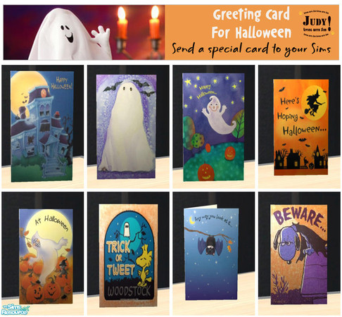 Sims 2 — Judy Halloween Greeting Stand Card by judyhugsnoopy — Sending a Halloween Card to your Sims ;D You must need to