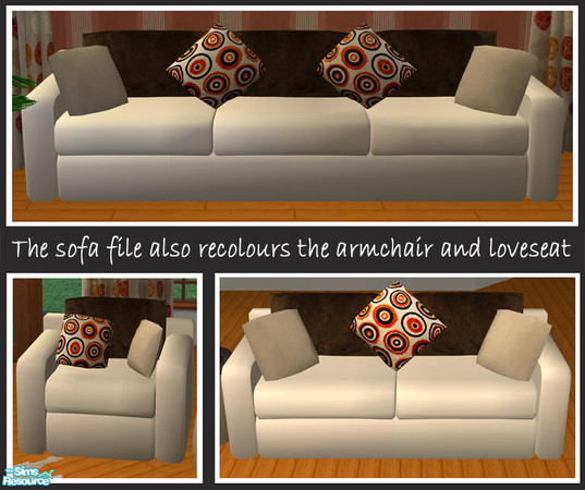 Sims 2 — Sofa by simtomatic — This file also recolours the armchair and the loveseat.