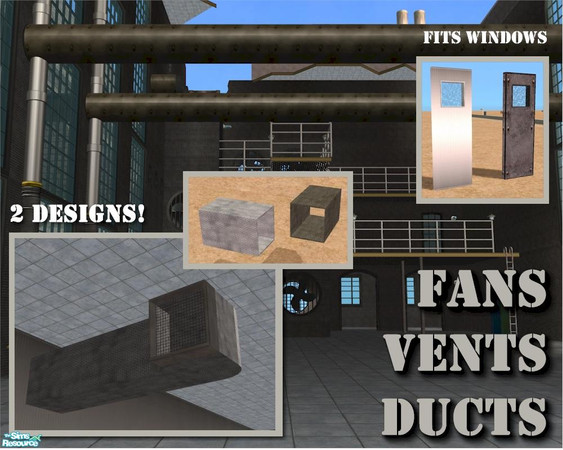 Sims 2 — Square Shaft by Cyclonesue — A decorative shaft that fits all the square windows in this set. In two colour