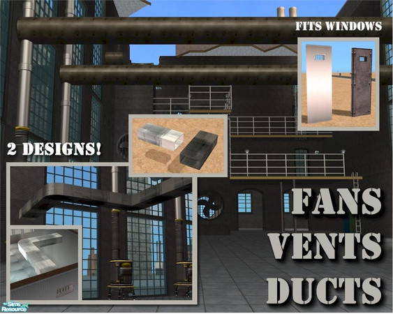 Sims 2 — Small Vent Shaft Piece by Cyclonesue — A decorative shaft that fits all the small upper vent windows in this