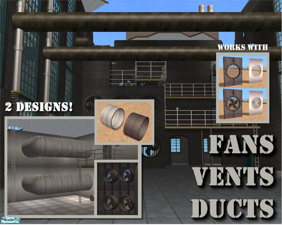 Sims 2 — 2-tile Shaft by Cyclonesue — A two tile shaft that fits all the two-tile windows and fans in this set. Found