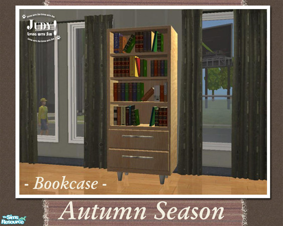 Sims 2 — Judy Autumn Living Room - Book Case by judyhugsnoopy — A new recolor set to welcome Autumn Season. You must need