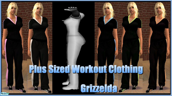 Sims 2 — Plus Sized Work Out Clothing by Grizzelda — These outfits are perfect for your plus sized sim to feel comfy and
