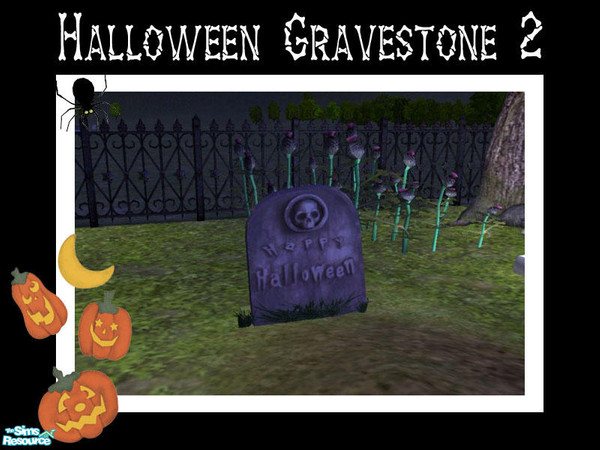Sims 2 — Halloween Gravestone 2 by Shakeshaft — Part of a set of Caskets and Graves to decorate your sim