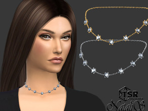 Sims 4 — Gentle diamonds short necklace by Natalis — Gentle diamonds short necklace. Female teen- elder. 3 colors. HQ mod