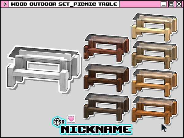Sims 4 — wood outdoor set_picnic table by NICKNAME_sims4 — wood outdoor set 10 package files. wood outdoor set_bar wood