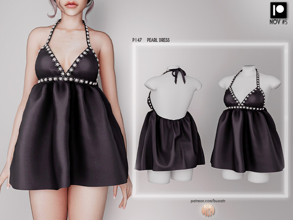 Sims 4 —  [PATREON]  (Early Access) PEARL DRESS P147 by busra-tr — 10 colors Adult-Elder-Teen-Young Adult For Female