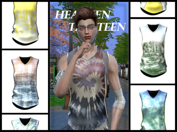 Sims 4 — WBHG: Untucked Sleeveless Shirt by heathen13 — 20 Swatches File Size: 2.05 MB