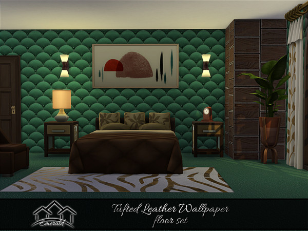 Sims 4 — Tufted Leather Wallpaper_floors_2 by Emerald — Comfortable, elegant leather!