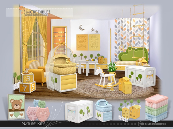 Sims 4 — Nature Kids Bedroom [web transfer] by SIMcredible! — The third and last part of the Nature Kids children set is