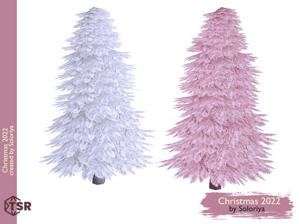 Sims 4 — Christmas 2022. Christmas Tree by soloriya — Decorative Christmas tree. Part of Christmas 2022 set. 2 color