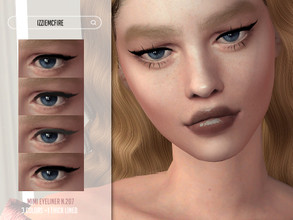 Sims 4 — Mimi Eyeliner N.207 by IzzieMcFire — Mimi Eyeliner N.207 contains 3 colors + 1 thick lined in HQ texture.