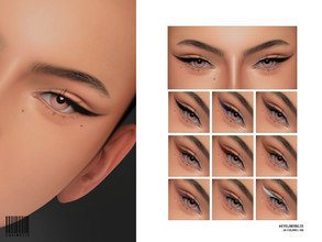Sims 4 — Classic Eyeliner | N135  by cosimetic — - Female - 10 Swatches. - 10 Custom thumbnail. - You can find it in the